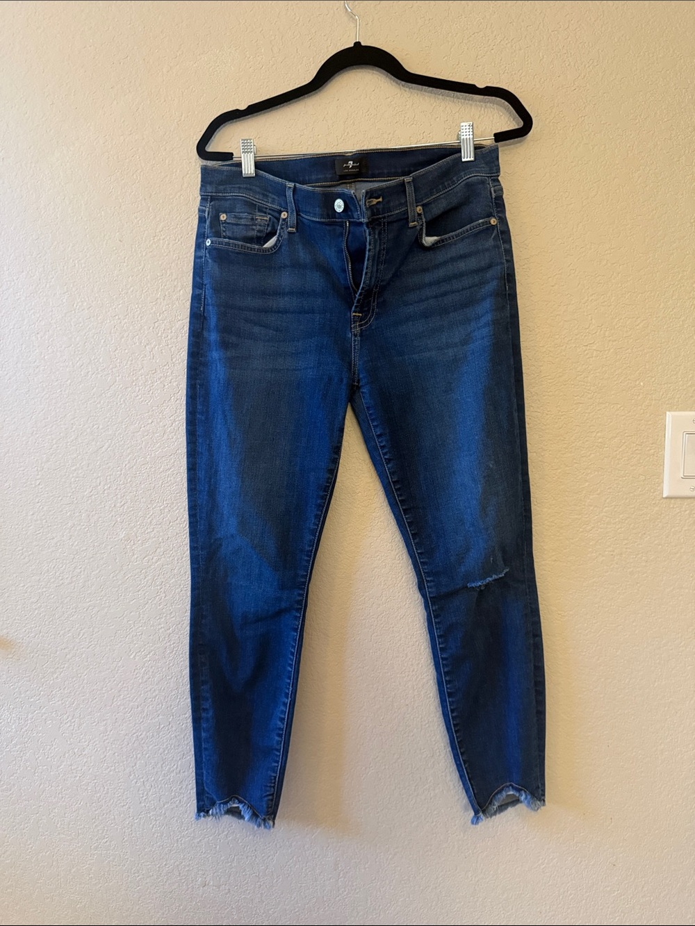 7 For All Mankind Dark Blue Ankle Skinny Jeans